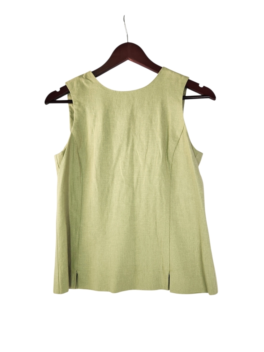 Women’s Sleeveless Button-Front Top in Light Sage - Picture 2 of 11